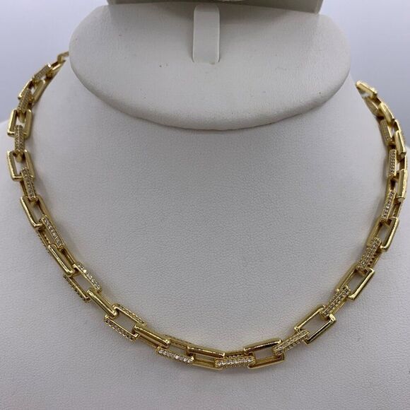 Chain necklace, new, no tags, real gold over stainless, 17 in., classic, la… - Picture 12 of 16